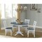 International Concepts Round 36 in Rd Extension Dining Table, 4 Emily Chairs, White/Heather Gray, 36 W, 48 L, 30.1 in H K05-36RXT-27B-C617-4 - alternate 2